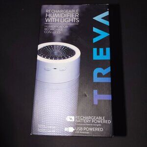 Rechargeable Humidifier W/Lights By Treva Portable Design USB Powered Built-NEW